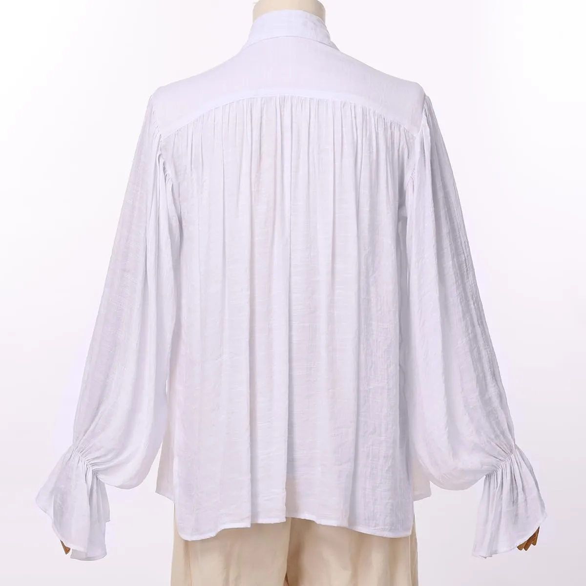 GRACEART Men Pirate Shirt Women Vampire Renaissance Shirts Victorian Ruffled Medieval Costume Cotton Linen Shirt