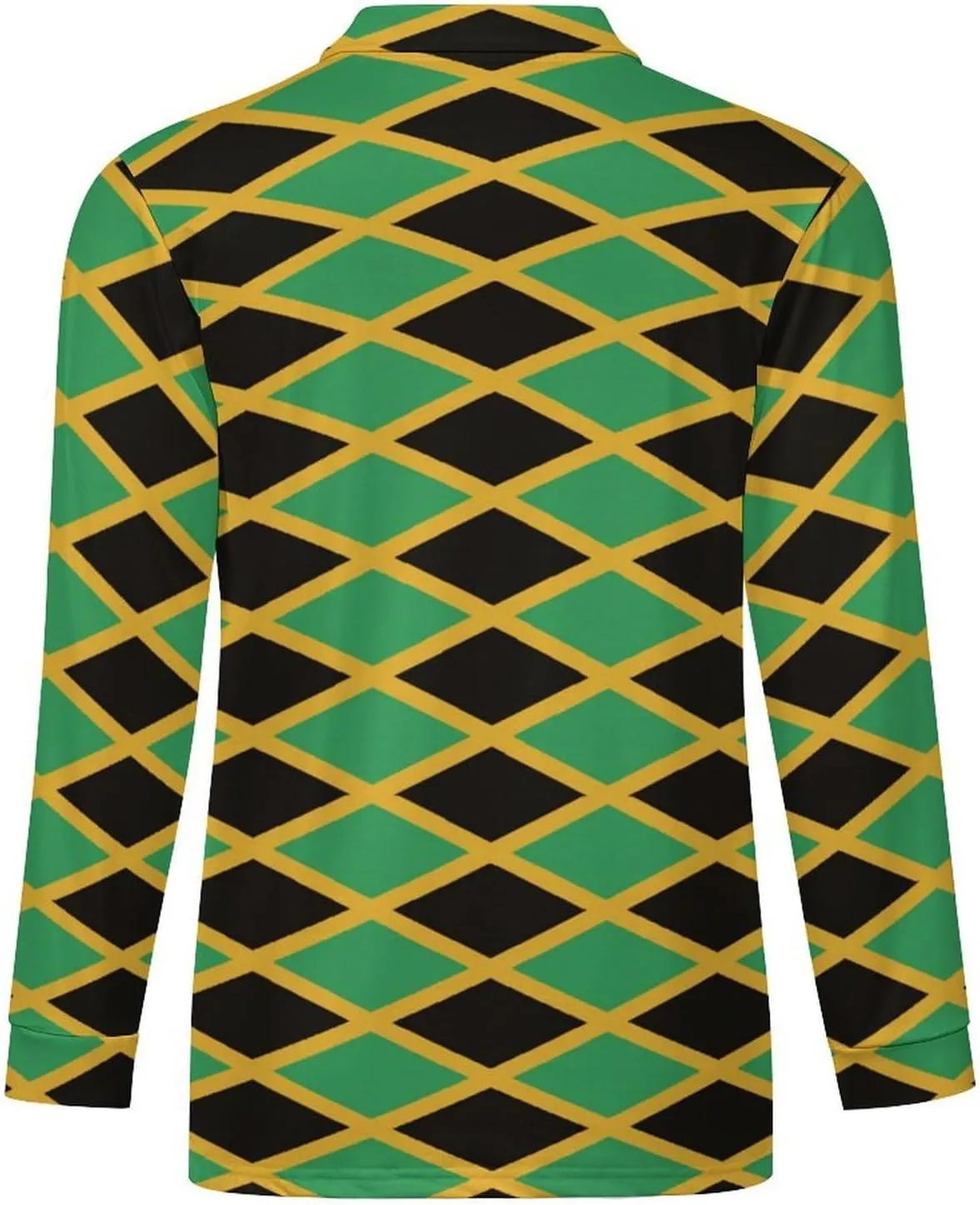 Guyana Flag Men's Polo- Shirts Long Sleeve Golf Shirts for Men Quick Dry Polos Novel Lapel Neck Shirts