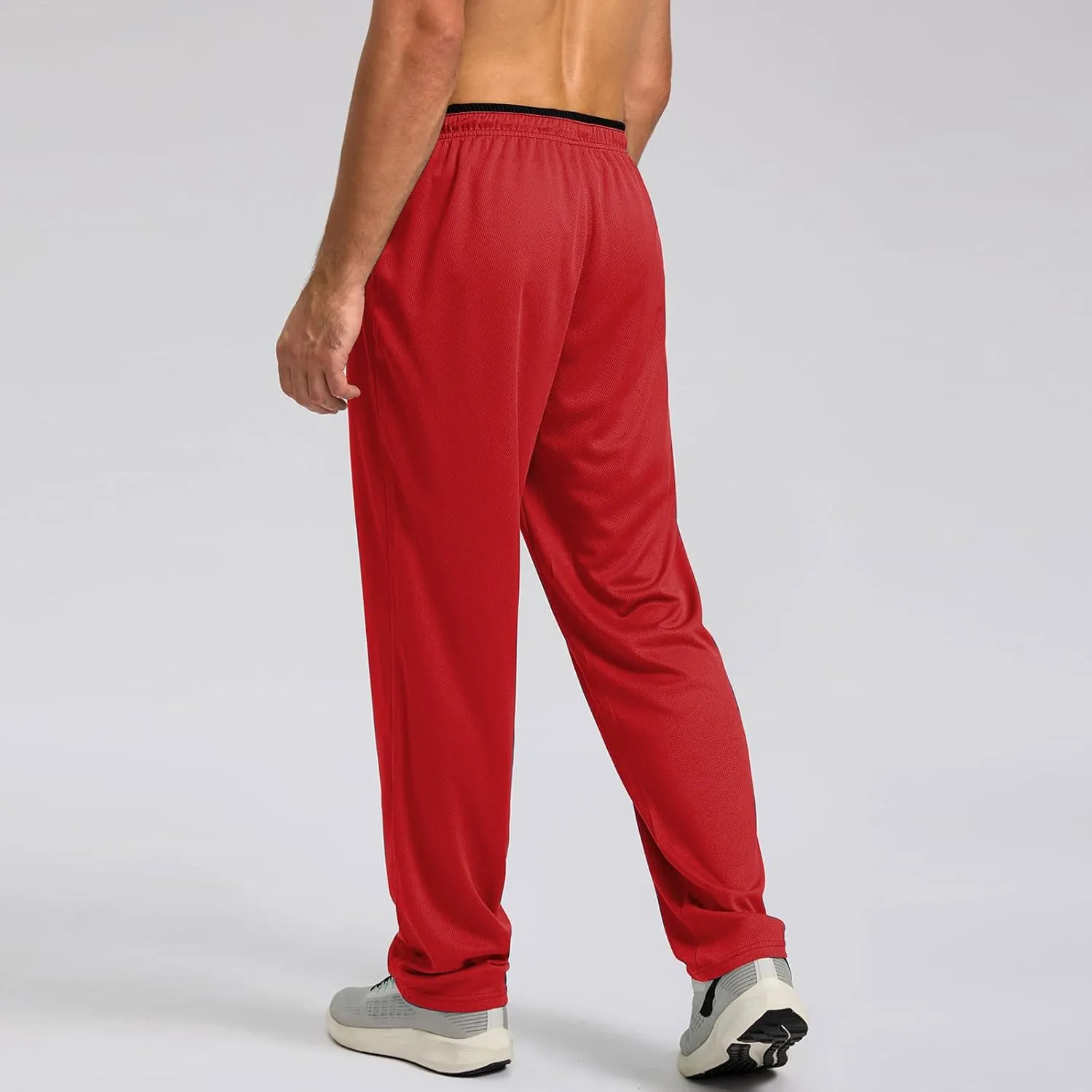 Gym Pants Men Casual Stretch Quick Dry Pant Drawstring Pull-On Tapered Joggers with Zipper Pockets Workout Athletic Pant