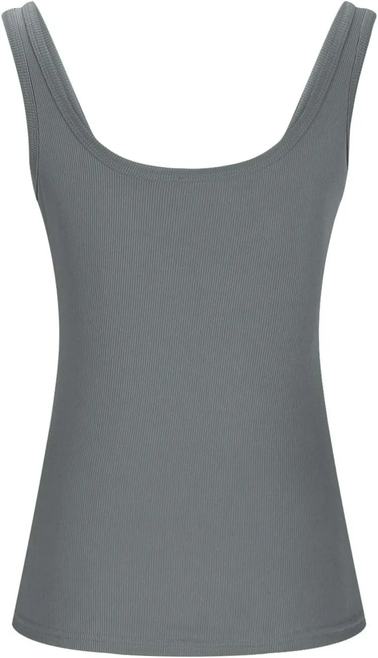 Gym Tops for Women Sleeveless Workout Shirts Ribbed Tank Tops Plus Size Yoga Tops Casual Basic Tees Summer Camisoles