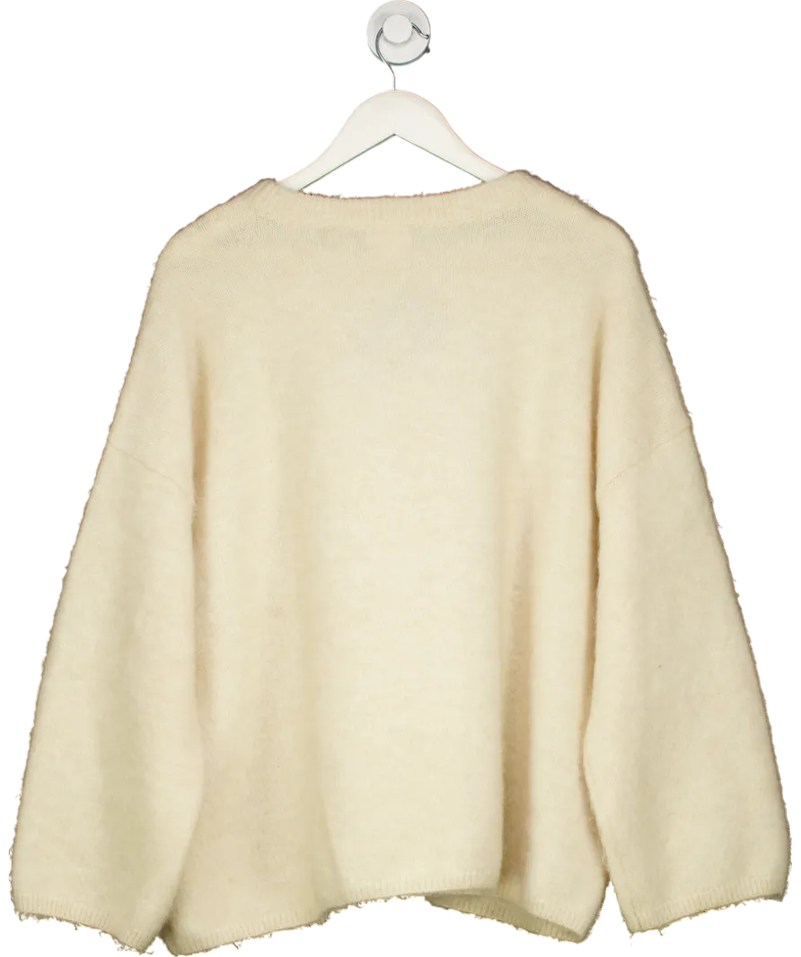 H&M Cream Mohair/wool Blend Jumper UK M