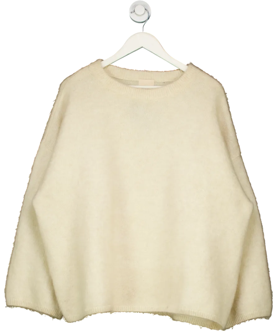 H&M Cream Mohair/wool Blend Jumper UK M
