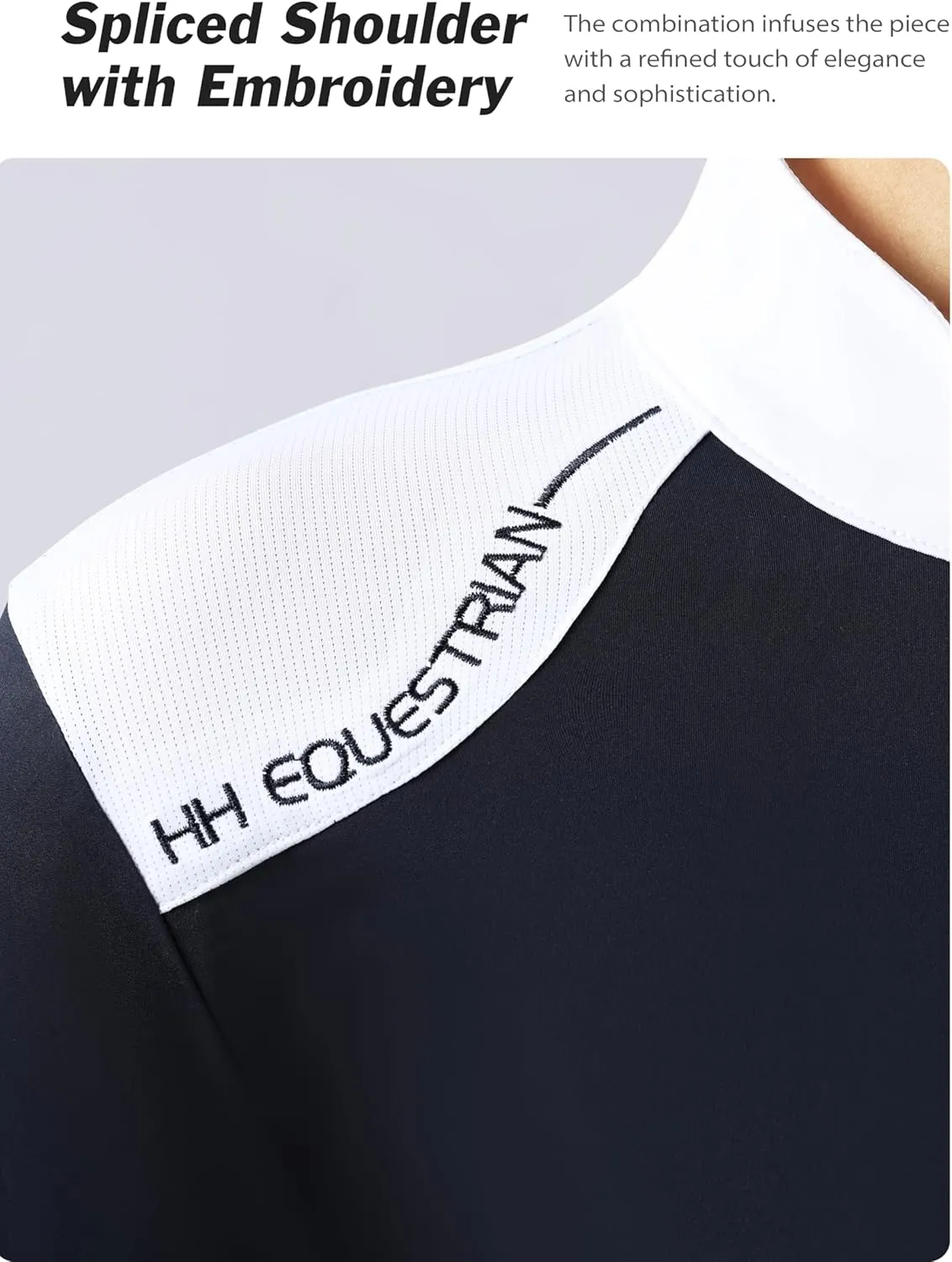 Harrison Howard Women's Horse Riding Shirt Equestrian Show Shirt Horseback Riding Shirts for Women Spliced Shoulder