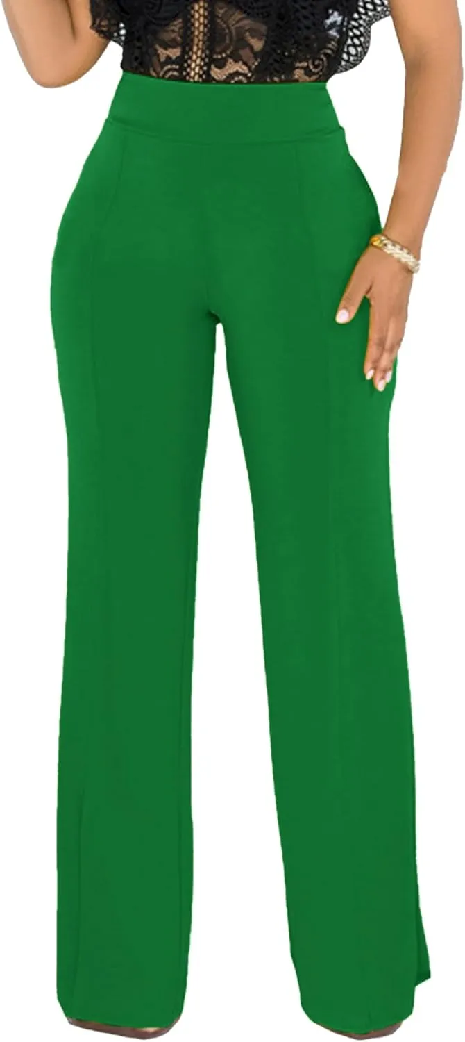 Hoefirm Work Pants for Women Business Casual Stretch Tall Straight Leg Slacks High Waisted Yoga Dress Pants