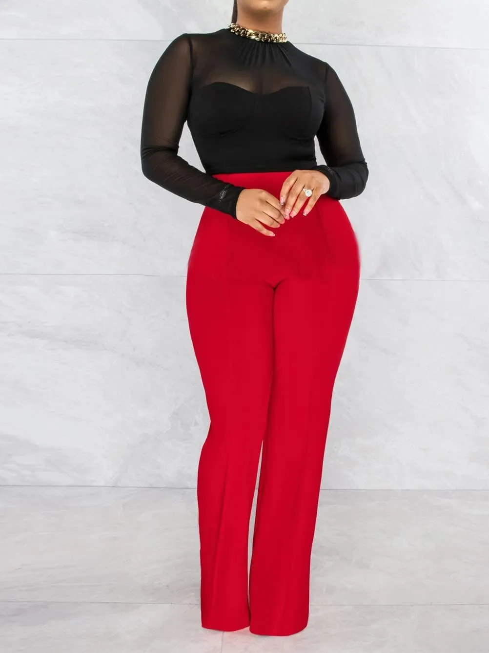 Hoefirm Work Pants for Women Business Casual Stretch Tall Straight Leg Slacks High Waisted Yoga Dress Pants