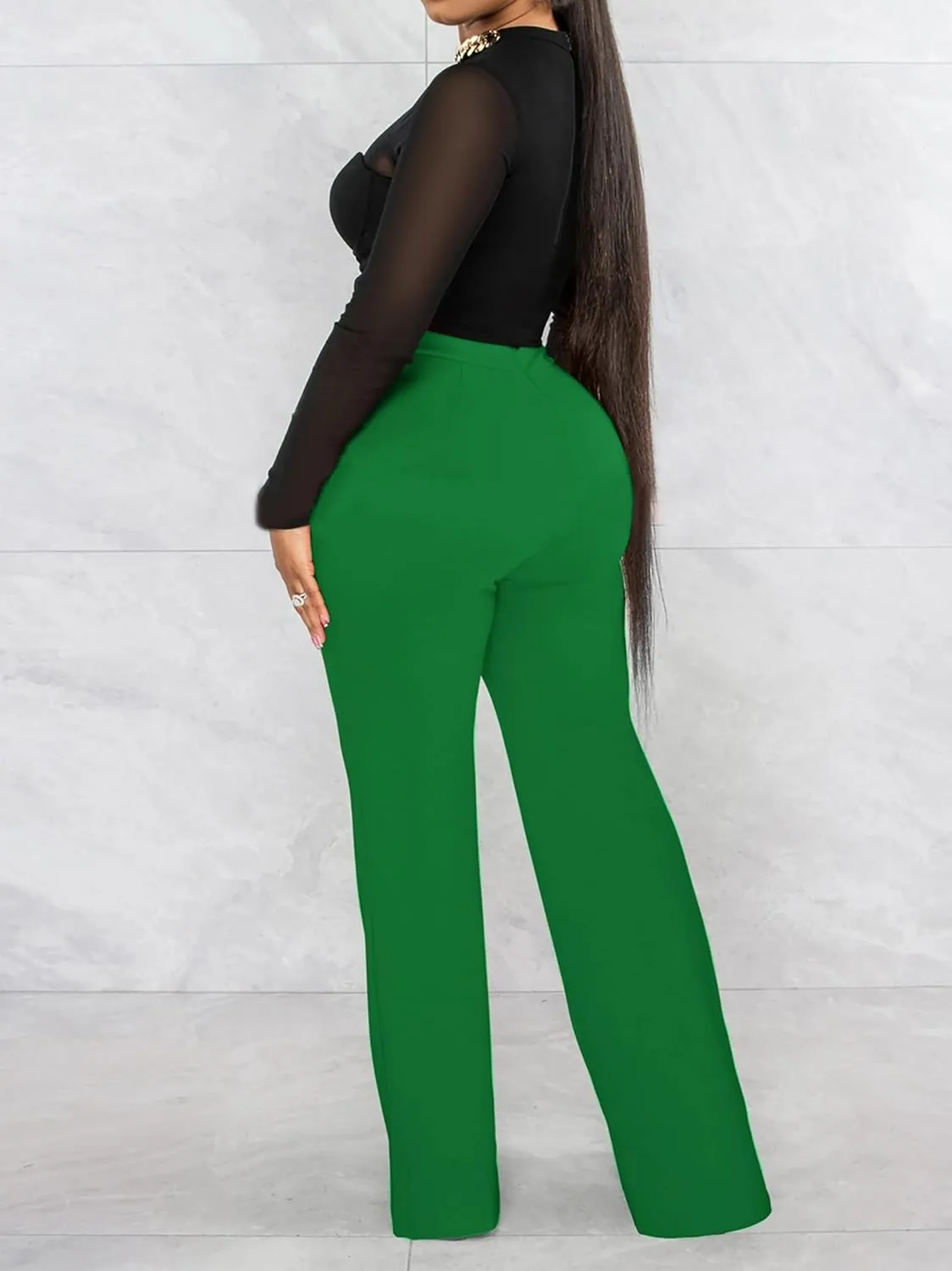 Hoefirm Work Pants for Women Business Casual Stretch Tall Straight Leg Slacks High Waisted Yoga Dress Pants