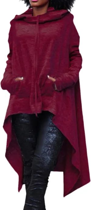 Hoodies For Womens Vintage Long Sleeve Pullover Oversize Long Sleeve Hoodies Pockets Sweatshirt Solid Color Hoodies