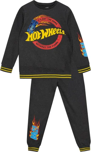 Hot Wheels Sweatshirt and Pants Set | Boys 2 Piece Outfit Set | Race Car Tracksuit For Kids | Ages 3 To 13 Years | 12