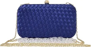 HUANG ZHUANG Handmade Woven Fabric Clutch Purse for Women Artificial Silk Crossbody handbag Banquet Dress Evening Bags
