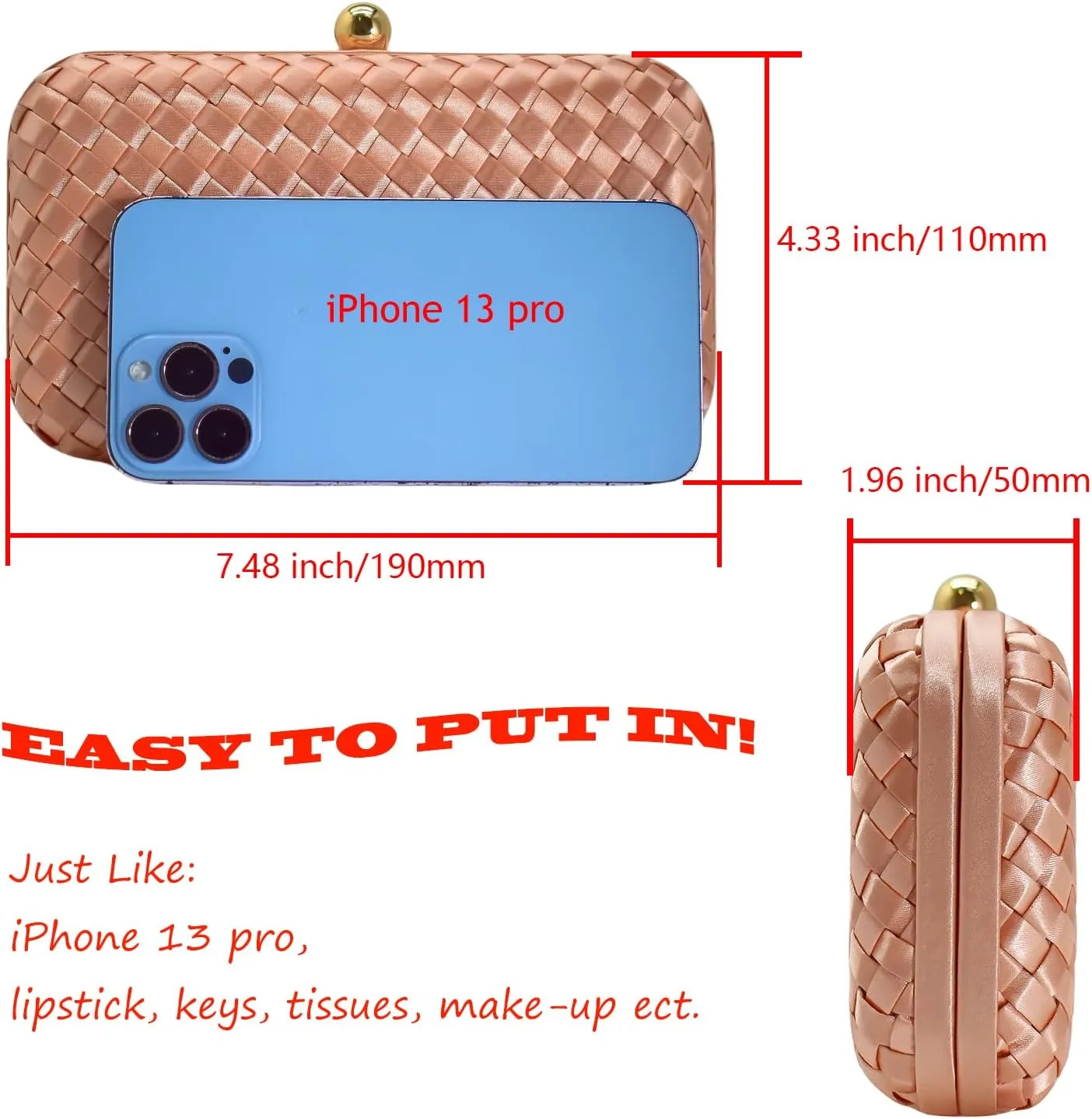 HUANG ZHUANG Handmade Woven Fabric Clutch Purse for Women Artificial Silk Crossbody handbag Banquet Dress Evening Bags
