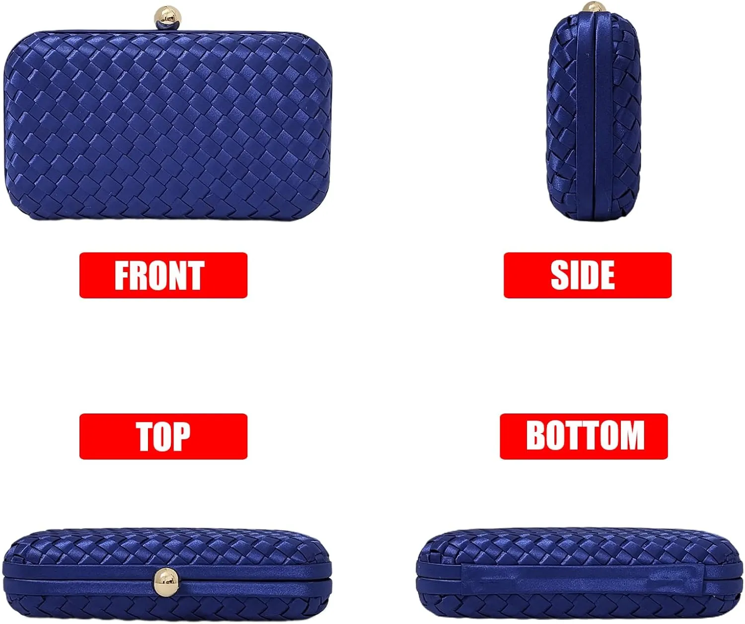 HUANG ZHUANG Handmade Woven Fabric Clutch Purse for Women Artificial Silk Crossbody handbag Banquet Dress Evening Bags