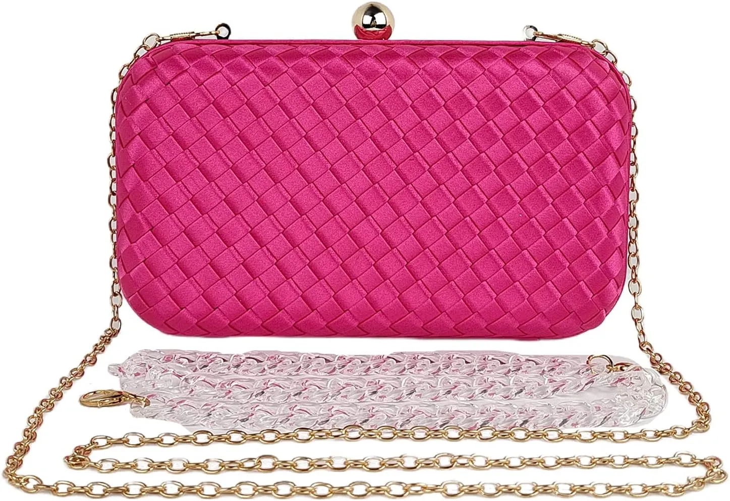 HUANG ZHUANG Handmade Woven Fabric Clutch Purse for Women Artificial Silk Crossbody handbag Banquet Dress Evening Bags