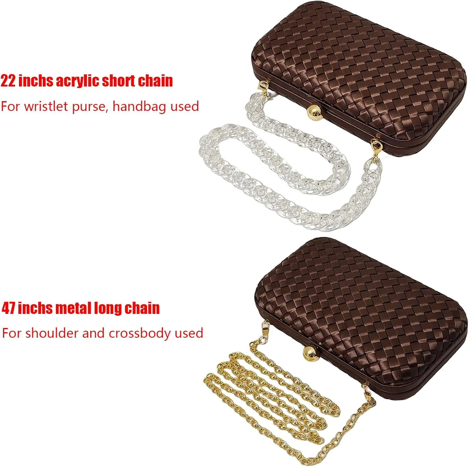 HUANG ZHUANG Handmade Woven Fabric Clutch Purse for Women Artificial Silk Crossbody handbag Banquet Dress Evening Bags