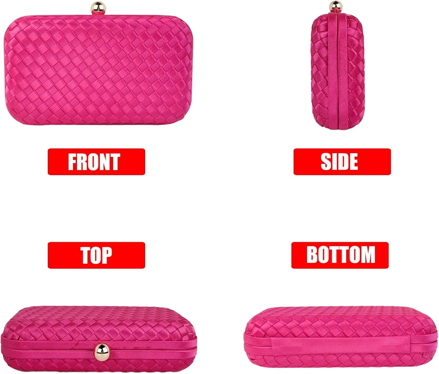 HUANG ZHUANG Handmade Woven Fabric Clutch Purse for Women Artificial Silk Crossbody handbag Banquet Dress Evening Bags
