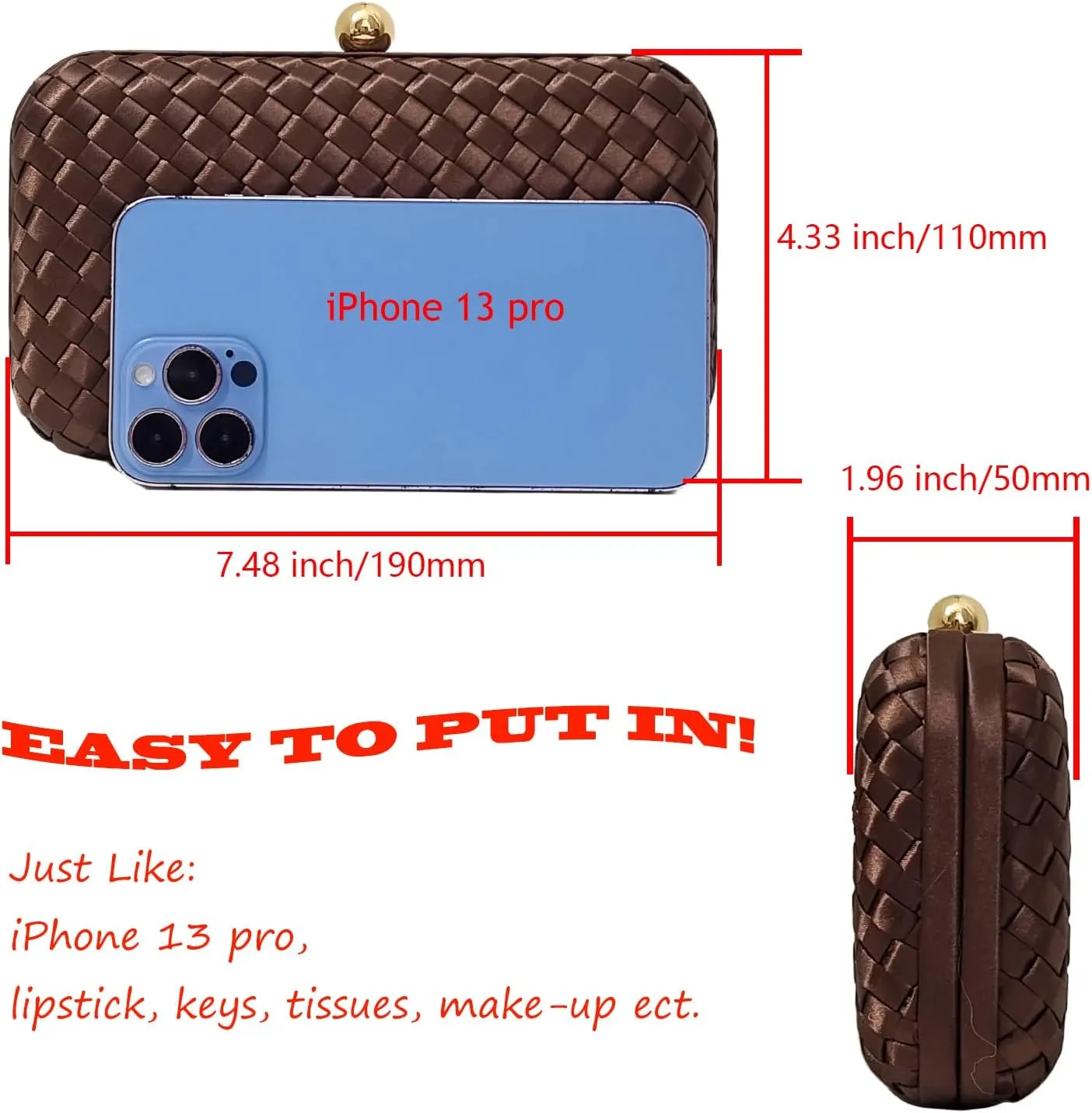 HUANG ZHUANG Handmade Woven Fabric Clutch Purse for Women Artificial Silk Crossbody handbag Banquet Dress Evening Bags