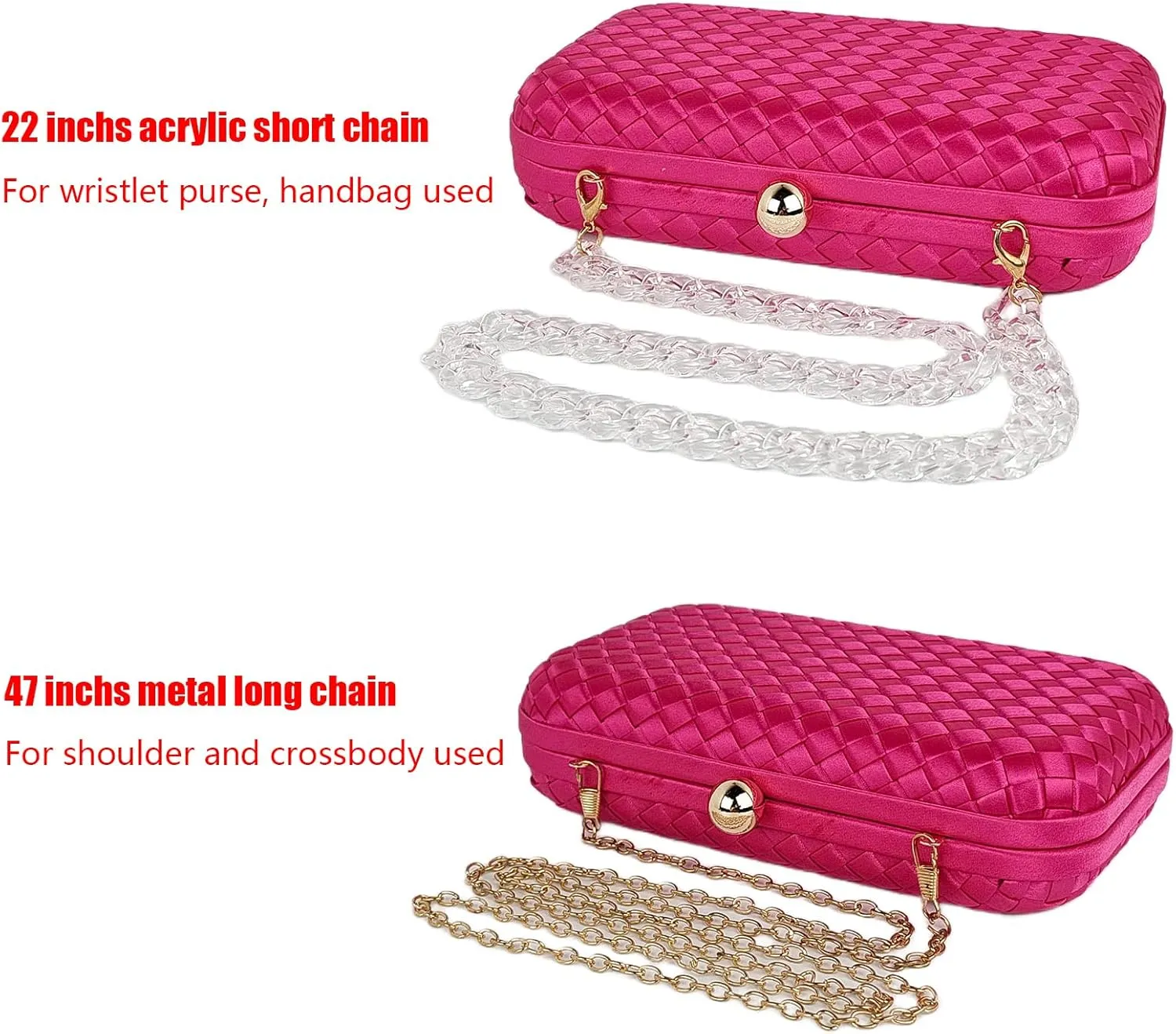 HUANG ZHUANG Handmade Woven Fabric Clutch Purse for Women Artificial Silk Crossbody handbag Banquet Dress Evening Bags