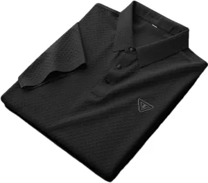 Ice Silk Smooth Short-Sleeved T-Shirt Men's Lapel Casual Tops Quick Dry Embroidery Polo Shirt