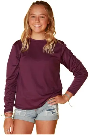 INGEAR Girls Long Sleeve Rash Guard Swim Shirt Outdoor Sports Shirt Lightweight Athletic Tee Protective