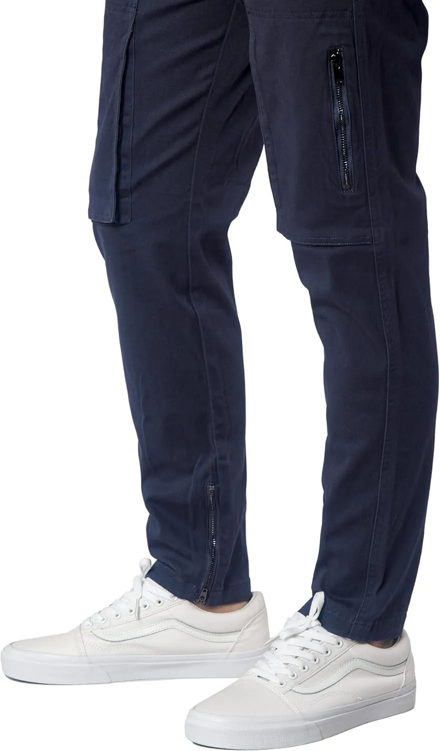 ITALYMORN Slim Fit Khaki Cargo Joggers for Men with Zipper Ankle Stretch Casual Chino Pants