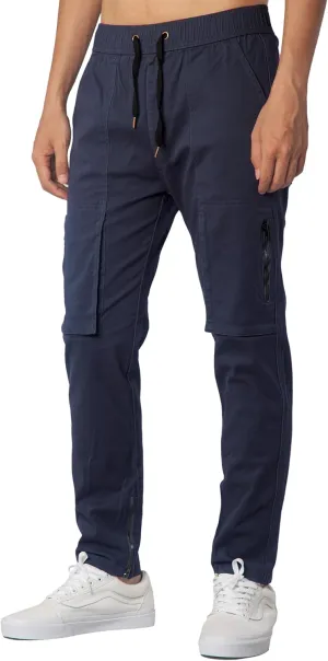 ITALYMORN Slim Fit Khaki Cargo Joggers for Men with Zipper Ankle Stretch Casual Chino Pants