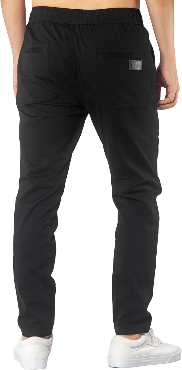 ITALYMORN Slim Fit Khaki Cargo Joggers for Men with Zipper Ankle Stretch Casual Chino Pants