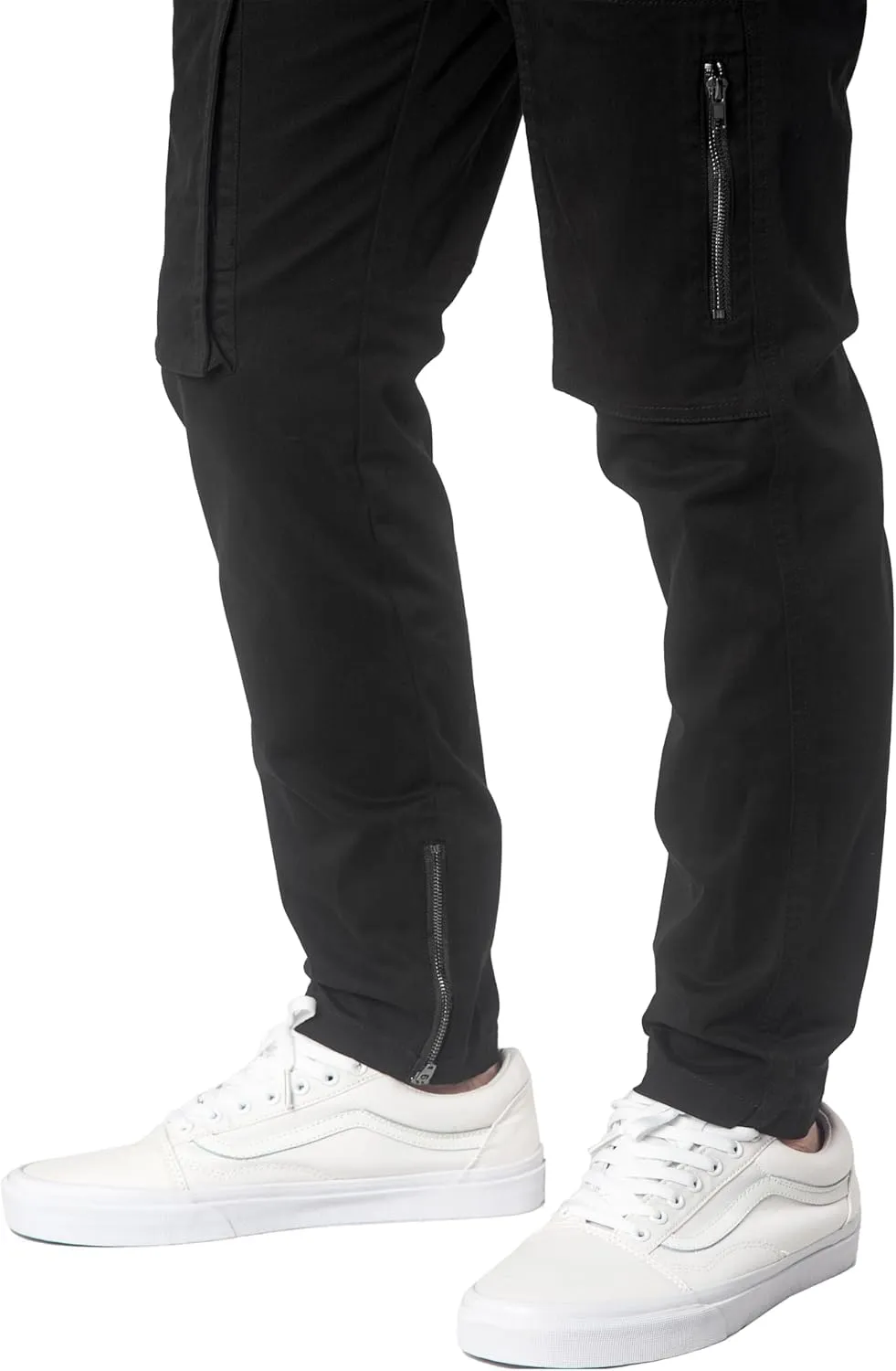 ITALYMORN Slim Fit Khaki Cargo Joggers for Men with Zipper Ankle Stretch Casual Chino Pants