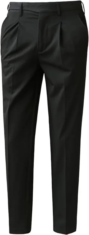 JEShifangjiusu Men's Athletic-Fit Casual Stretch Pant Slim Fit Flat-Front Pants Loose Suit Pants Business Trousers Chino Pant (32,Black), Black, 32