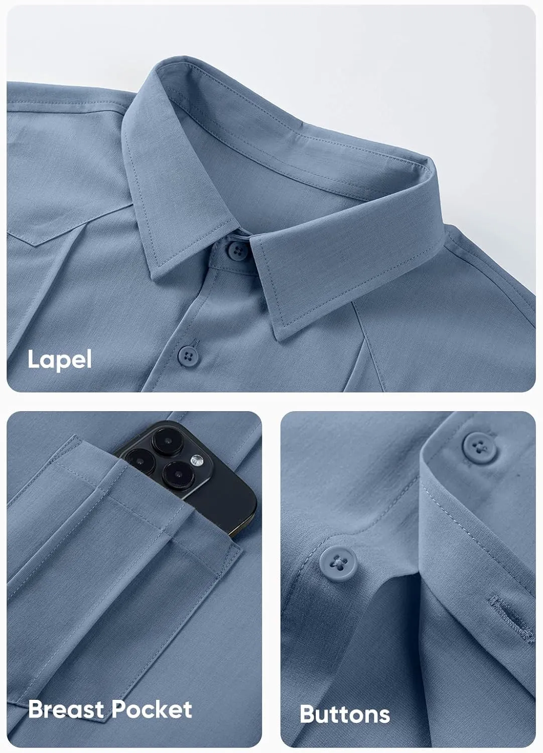 JMIERR Mens Guayabera Shirt Short Sleeves Casual Button Down Shirt Summer Beach Wedding Shirts with Pocket