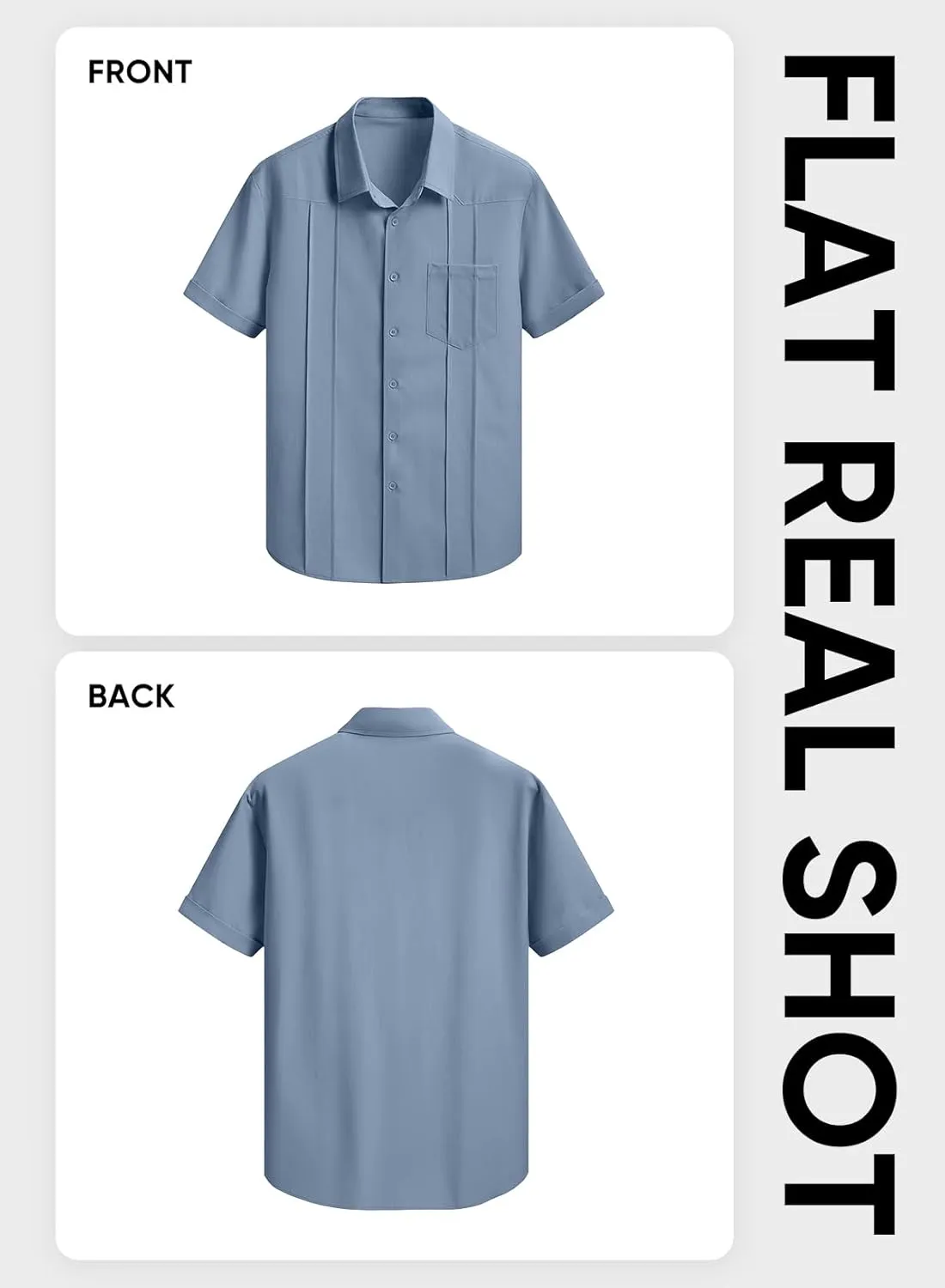 JMIERR Mens Guayabera Shirt Short Sleeves Casual Button Down Shirt Summer Beach Wedding Shirts with Pocket