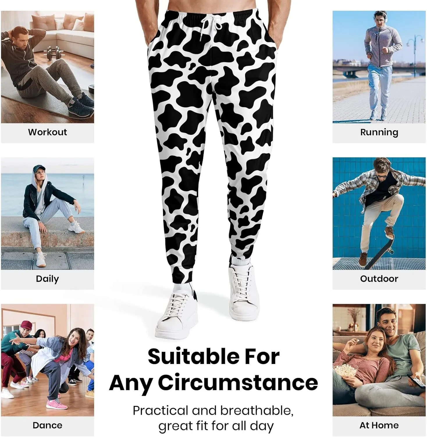 Joggers for Men Funny Pants Casual Track Pants Rave Outfit Athletic Trousers