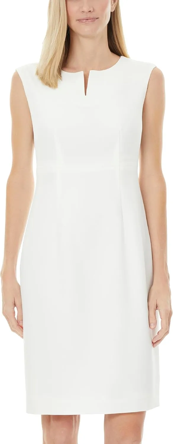 Kasper Women's Sleevless Sheath Dress with Notch Neckline