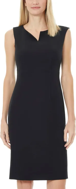 Kasper Women's Sleevless Sheath Dress with Notch Neckline