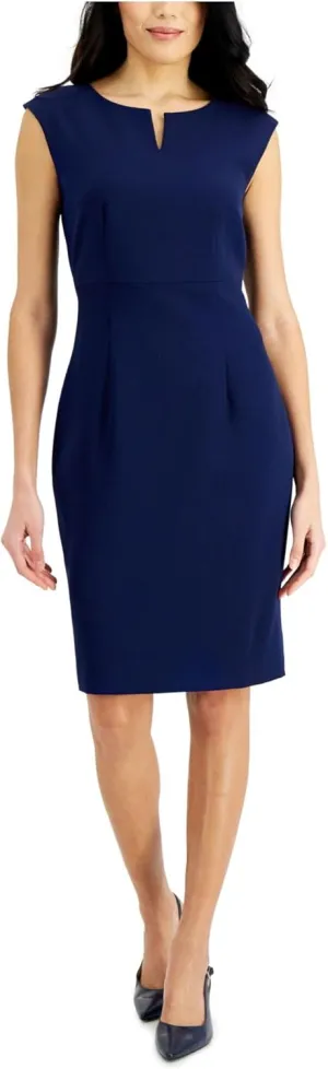 Kasper Women's Sleevless Sheath Dress with Notch Neckline
