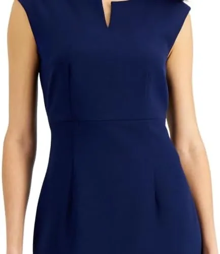 Kasper Women's Sleevless Sheath Dress with Notch Neckline