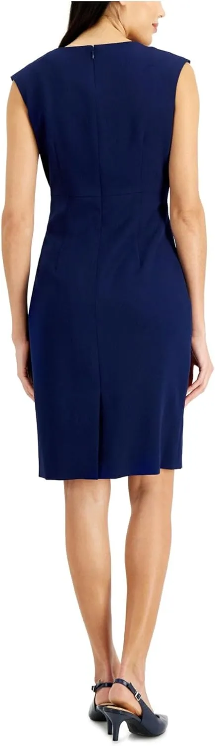 Kasper Women's Sleevless Sheath Dress with Notch Neckline