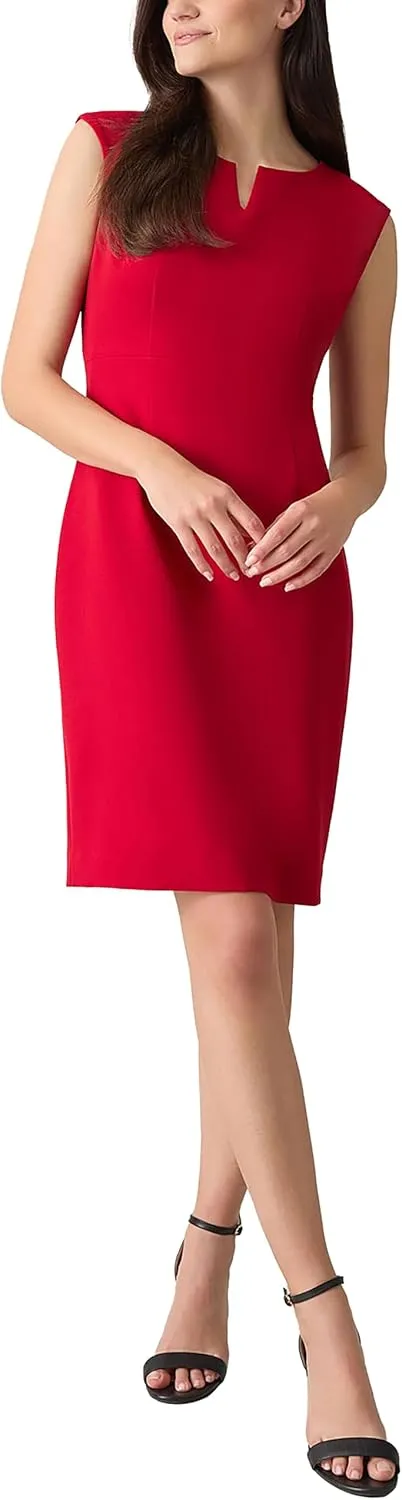 Kasper Women's Sleevless Sheath Dress with Notch Neckline