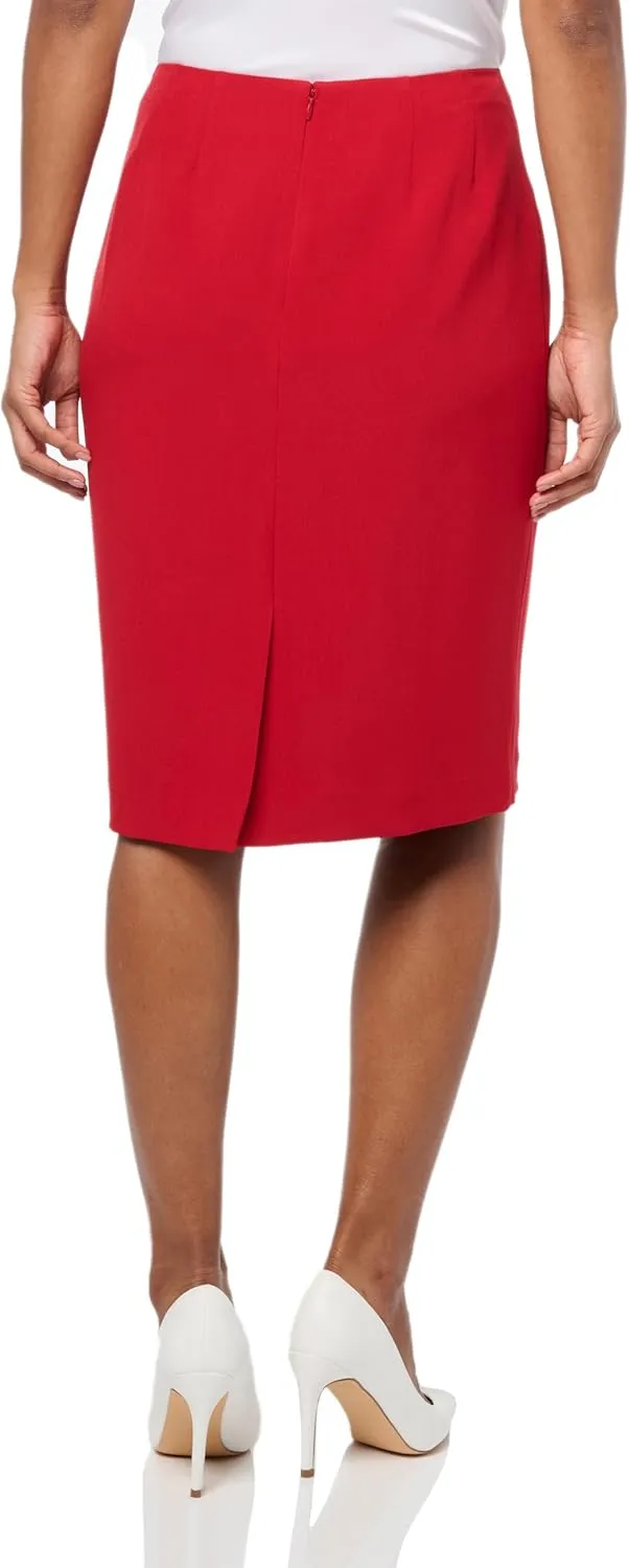 Kasper Women's Stretch Crepe Knee Length Pencil Skirt