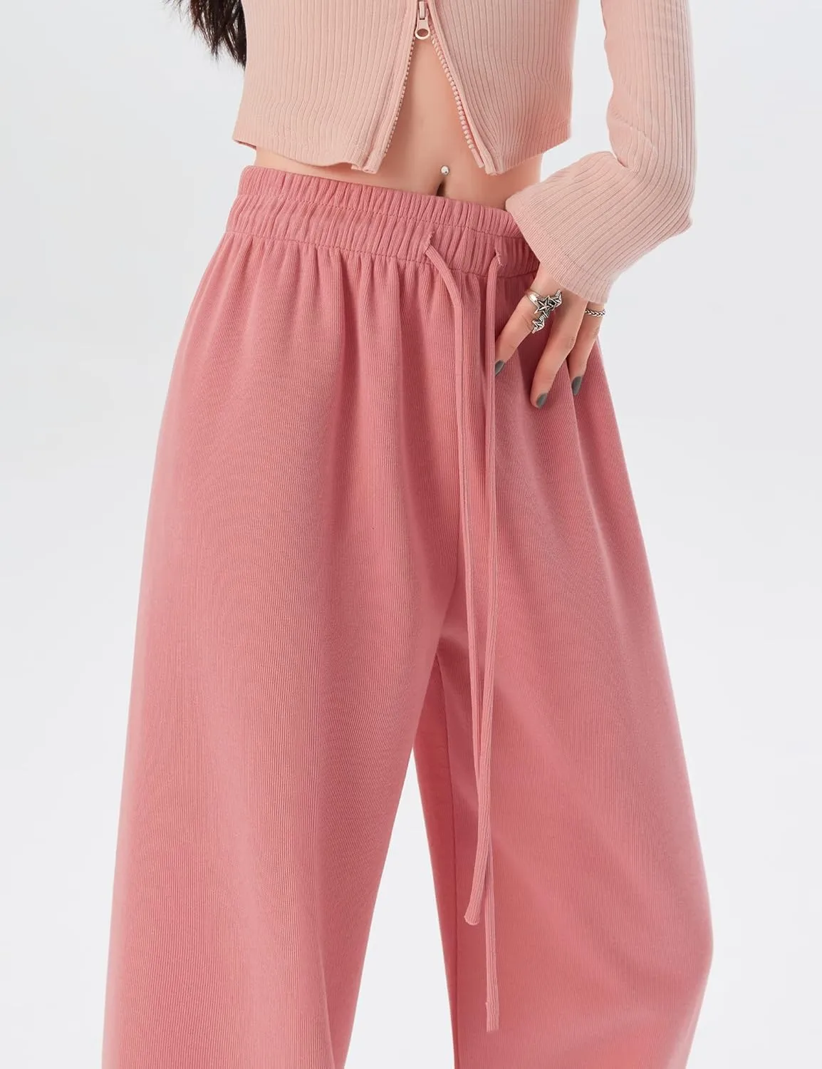 Kiench Teens Girls' Straight Leg Sweatpants High Waisted Baggy Joggers Drawstring