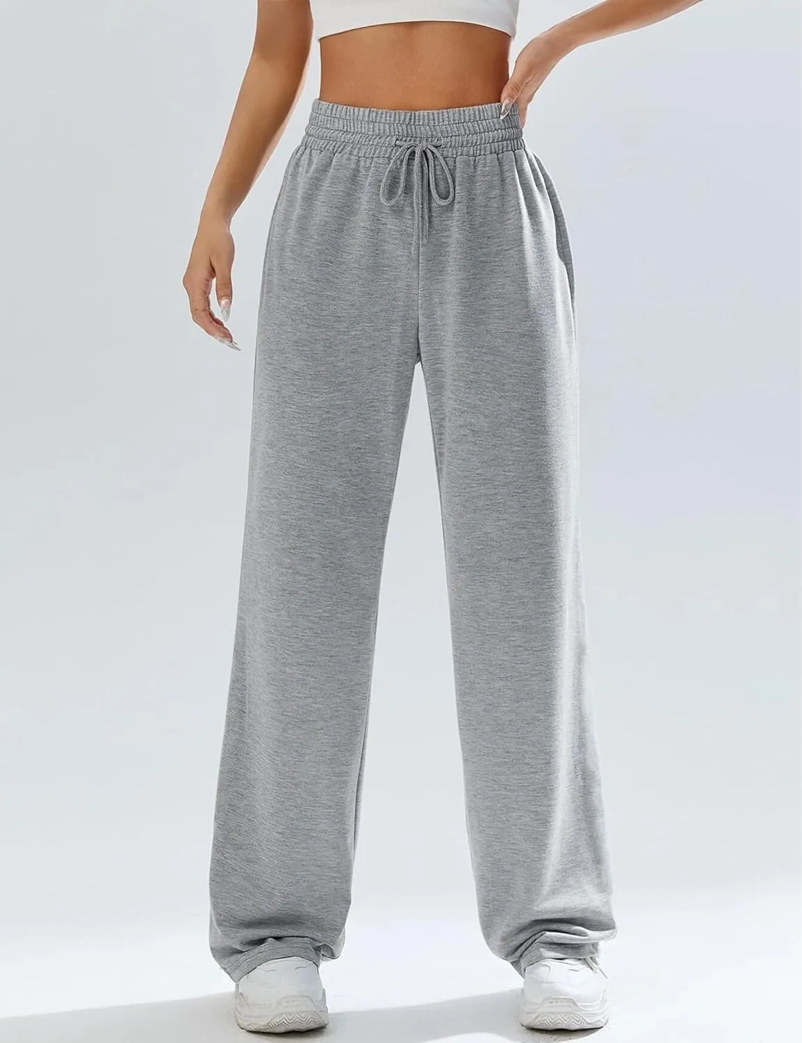 Kiench Teens Girls' Straight Leg Sweatpants High Waisted Baggy Joggers Drawstring