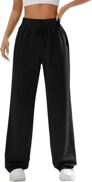 Kiench Teens Girls' Straight Leg Sweatpants High Waisted Baggy Joggers Drawstring