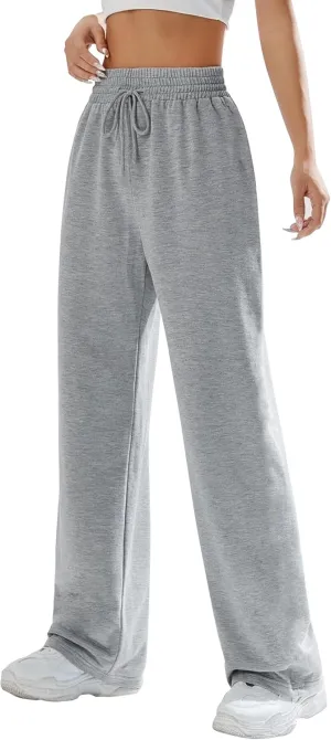 Kiench Teens Girls' Straight Leg Sweatpants High Waisted Baggy Joggers Drawstring