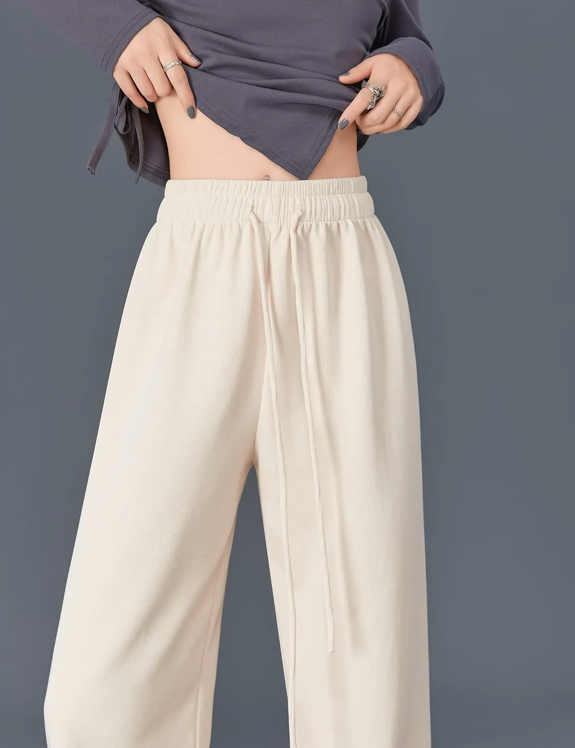 Kiench Teens Girls' Straight Leg Sweatpants High Waisted Baggy Joggers Drawstring