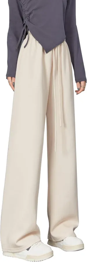 Kiench Teens Girls' Straight Leg Sweatpants High Waisted Baggy Joggers Drawstring