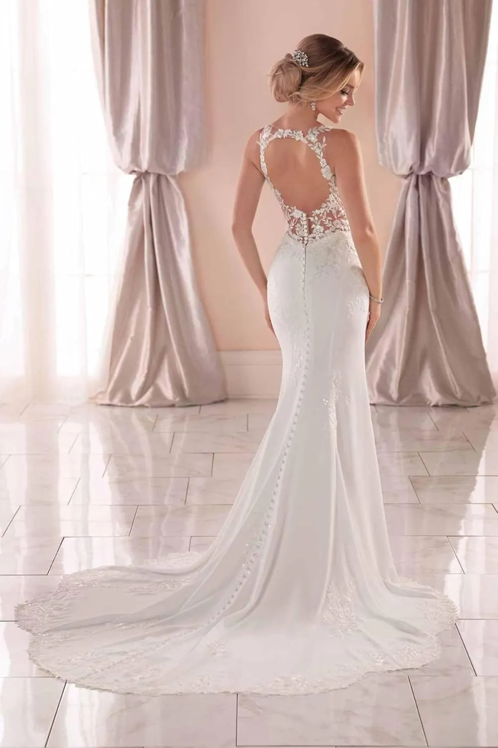 Lace Appliqued Wedding Dresses for Bride 2025 Beach Wedding Bridal Gowns for Women