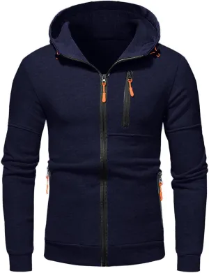 LCMTWX Hoodies for Guys Winter Casual Loose Solid Hooded Sweater Top With Zip Pockets With Zip Pockets With Zip