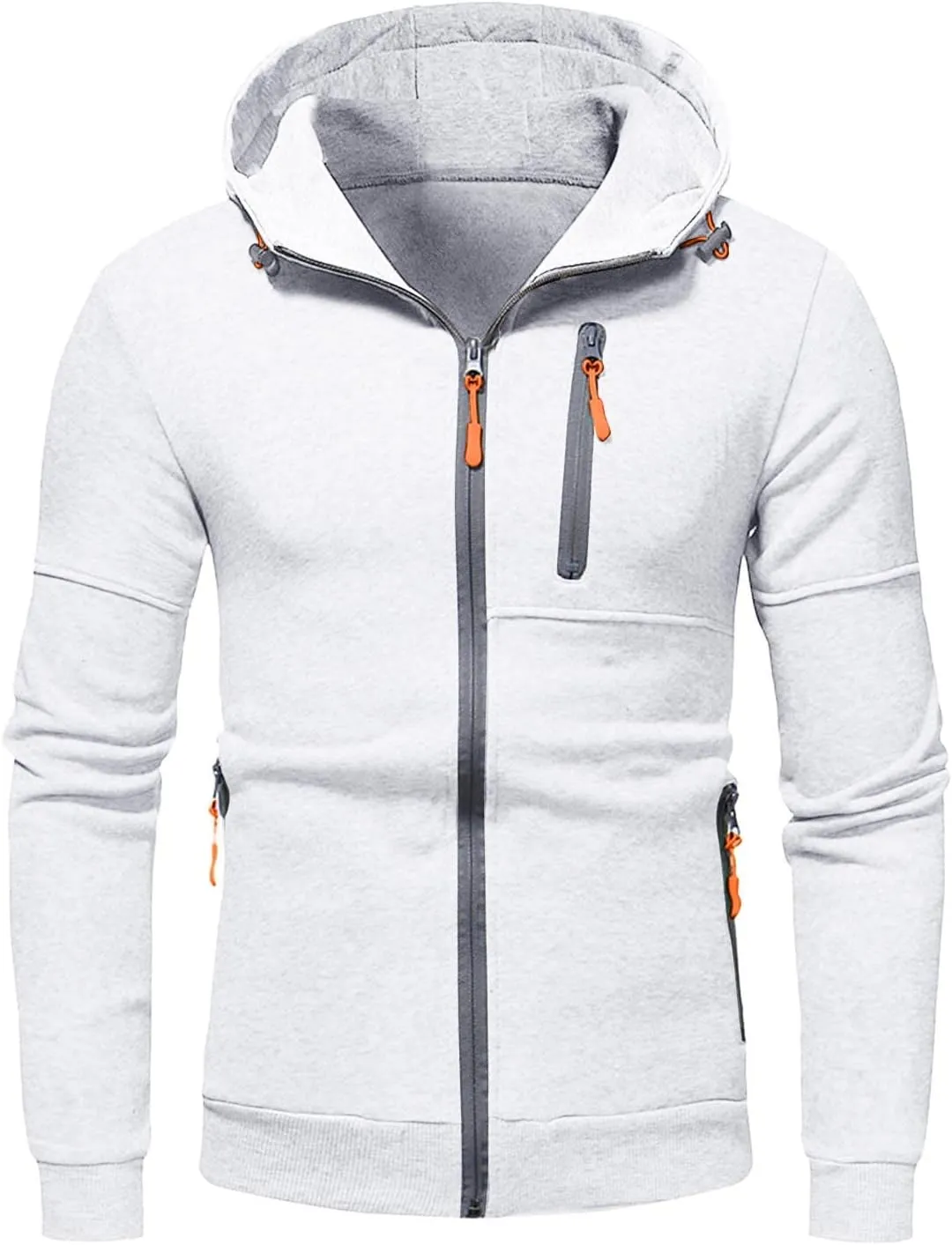 LCMTWX Hoodies for Men Hoodie Splicing Large Size Sweater Jacket Midweight Fleece Sweatshirt Solid Color Sweatshirt With