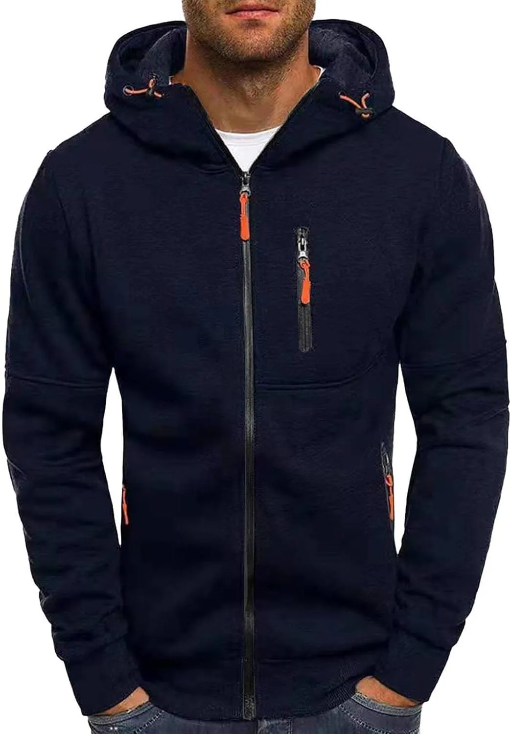 LCMTWX Men Hoodies Casual Hoodies for Men Solid Hooded Sweater Top Heavyweight Fleece Hoodie Cotton Sweatshirt for Men