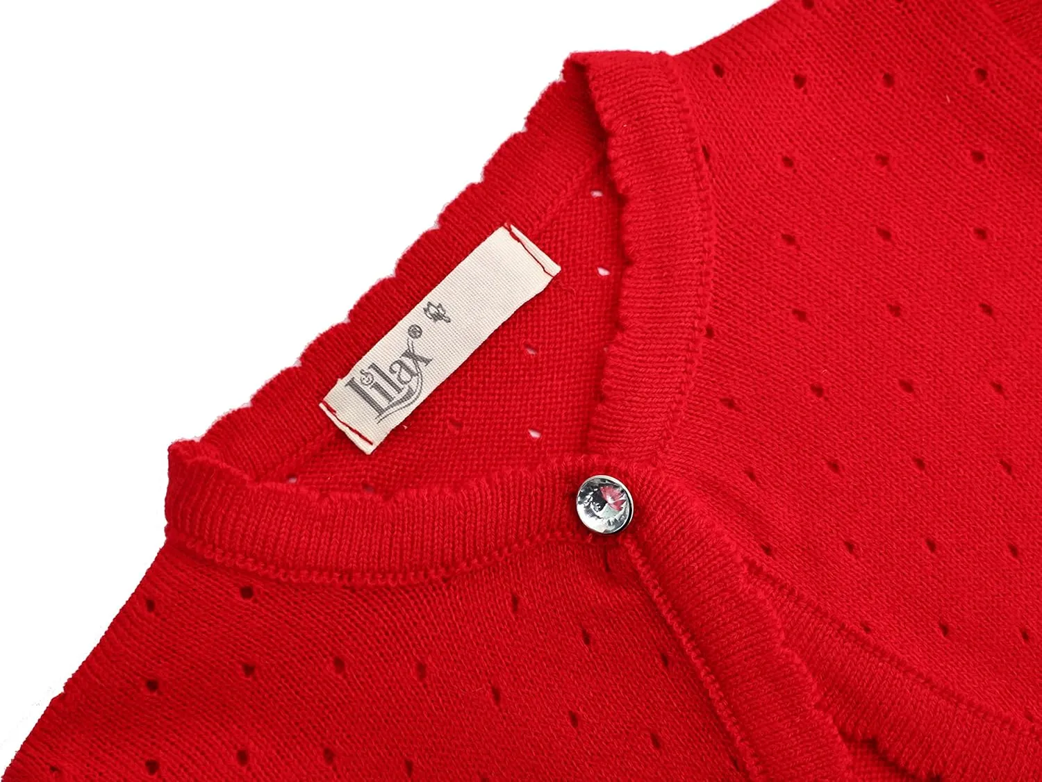 Lilax Little Girls' Knit Long Sleeve One Button Closure Bolero Shrug