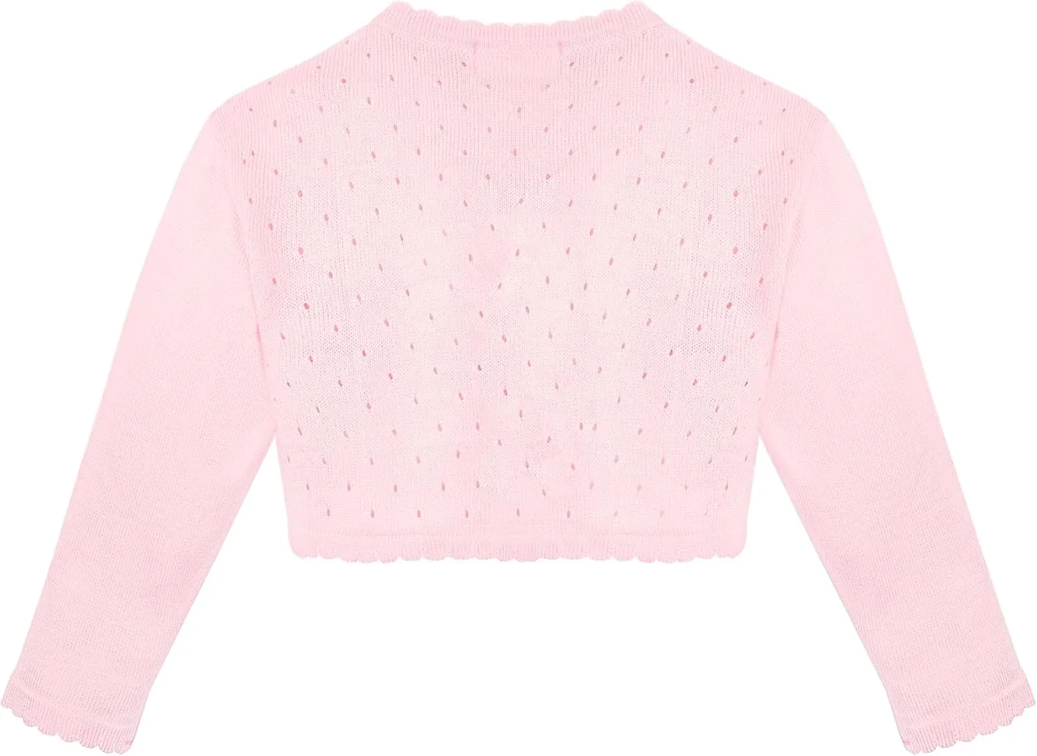 Lilax Little Girls' Knit Long Sleeve One Button Closure Bolero Shrug