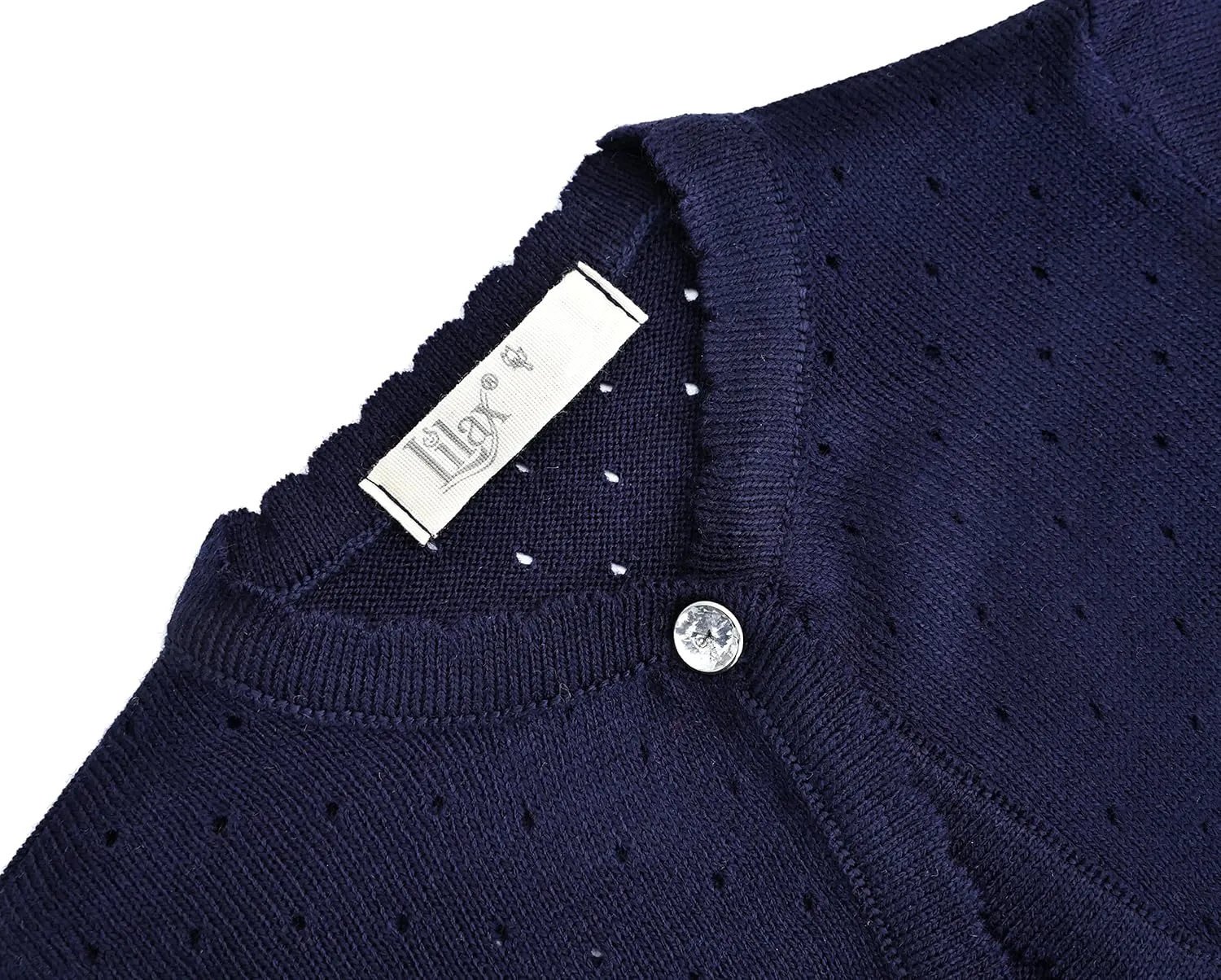 Lilax Little Girls' Knit Long Sleeve One Button Closure Bolero Shrug